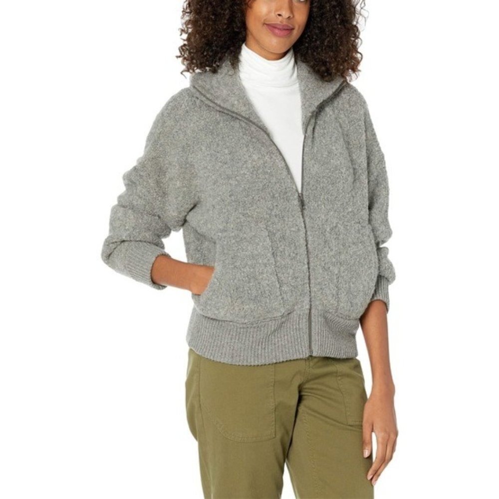 Madewell Gray Medium Full zip sweater jacket in Heather steel Front pockets
